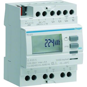 Hager Compteur tri via transformateur d'intensité 50 à 6000/5A sortie KNX   Réf Rexel : BIHAGTE370    Réf Fab :   TE370   EAN13 :  3250615853707