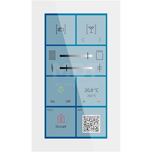 Écran tactile KNX Smart Plus 6pouces en finition verre, blanc.    Réf Rexel :  BIMDTBE-GTSP6TW.01S    Réf Fab : BE-GTSP6TW.01S     EAN13  : 4251916114077