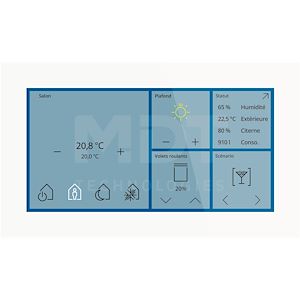 M.D.T Écran tactile KNX Smart 6pouces en finition verre, blanc.    Réf Rexel : BIMDTBE-GTS06TW.01S    Réf Fab :  BE-GTS06TW.01S     EAN13 :  4251916114053