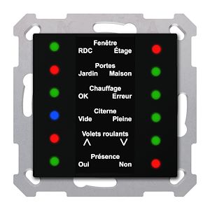 MDT Voyant LED55 KNX, noir mat. Avec 12 LED RGB.   Réf Rexel : BIMDTSCN-LED5506.01    Réf Fab : SCN-LED5506.01  EAN13  : 4251916113780