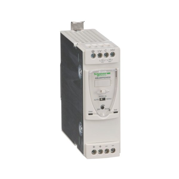Schneider Electric Phaseo ABL8 - alimentation à découpage - 3A - 100 à 240Vca mono/biphasé - 24Vcc  Réf Rexel : BISCHABL8RPS24030    Réf Fab :    ABL8RPS24030  EAN13 :   3389119405607
