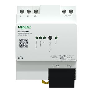 Schneider Electric SpaceLogic KNX - Alimentation - 640mA - avec alim aux et contact de diagnostic  Réf Rexel : BISCHMTN6513-1202    Réf Fab :  MTN6513-1202   EAN13 :    3606481902825