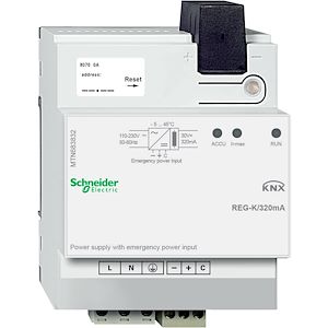 Schneider Electric KNX - alimentation - 320mA avec entrée d'limentation auxiliaire  Réf Rexel : BISCHMTN683832    Réf Fab :  MTN683832    EAN13 :   3606485104911