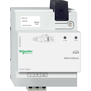 Schneider Electric KNX - alimentation de bus - 320mA max - 64 participants - 8 pas de 9mm  Réf Rexel : BISCHMTN684032    Réf Fab : MTN684032    EAN13 :   3606485104935
