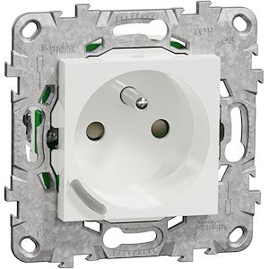 Schneider Electric Wiser Unica - Prise 2P+T connectée - 16A - zigbee - Blanc  Réf Rexel : BISCHNU555918  Réf Fab :  NU555918   EAN13 :   3606481038159