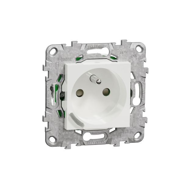 Schneider Electric Wiser Unica - Prise 2P+T connectée - 16A - zigbee - Blanc  Réf Rexel : BISCHNU555918  Réf Fab :  NU555918   EAN13 :   3606481038159