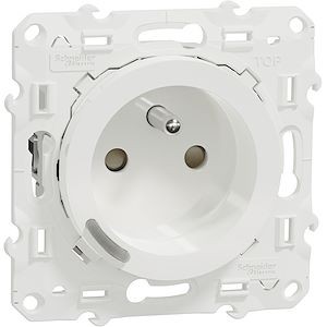 Schneider Electric Wiser Odace - Prise 2P+T connectée - 16A - zigbee - Blanc Réf Rexel : BISCHS520559  Réf Fab :  S520559  EAN13 :  3606481038180