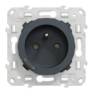 Schneider Electric Wiser Odace - Prise 2P+T connectée - 16A - zigbee - Anthracite  Réf Rexel : BISCHS540559  Réf Fab :  S540559  EAN13 :   3606481038203