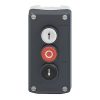 Schneider electric Harmony boite - 3 boutons poussoirs D=22 - blanc /rouge /noir   Réf Rexel : BISCHXALD324   Réf Fab :  XALD324    EAN13 :  3389110114546