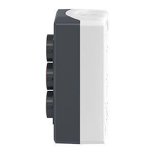 Schneider electric Harmony boite - 3 boutons poussoirs D=22 - blanc /rouge /noir   Réf Rexel : BISCHXALD324   Réf Fab :  XALD324    EAN13 :  3389110114546