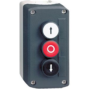 Schneider electric Harmony boite - 3 boutons poussoirs D=22 - blanc /rouge /noir   Réf Rexel : BISCHXALD324   Réf Fab :  XALD324    EAN13 :  3389110114546