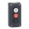 Schneider electric Harmony boite - 3 boutons poussoirs D=22 - blanc /rouge /noir   Réf Rexel : BISCHXALD324   Réf Fab :  XALD324    EAN13 :  3389110114546