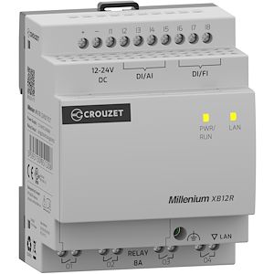 Crouzet Contrôleur logique Millenium, 12 E/S, 12-24 VDC, sans écran  Réf Rexel : BICRTMXB12RD7ET   Réf Fab : MXB12RD7ET   EAN13  : 3593150051208