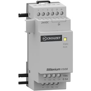 Crouzet Extension digitale Millenium, 35 mm, 8 E/S, 24 VDC  Réf Rexel : BICRTMXS08D1   Réf Fab : MXS08D1   EAN13  : 3593150051291
