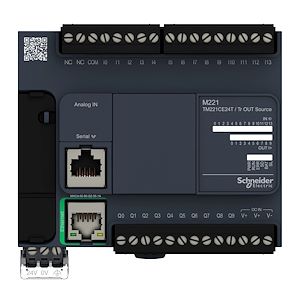 Schneider Electric Modicon M221, contrôleur 24E/S PNP, port Ethernet+série, 24VCC  Réf Rexel : BISCHTM221CE24T   Réf Fab :  : TM221CE24T   EAN13  :  3606480648786