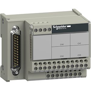 Schneider Electric Modicon X80 - embase de raccordement TELEFAST - 4 voies thermocouple    Réf Rexel : BI SCHABE7CPA412   Réf Fab :  ABE7CPA412  EAN13  :   3595863914696