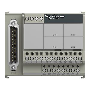 Schneider Electric Modicon X80 - embase de raccordement TELEFAST - 4 voies thermocouple    Réf Rexel : BI SCHABE7CPA412   Réf Fab :  ABE7CPA412  EAN13  :   3595863914696