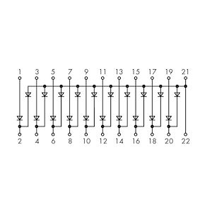 WAGO Module de test pour lampes avec 20 diodes pour 10 voies  Réf Rexel : BIWAG289-151  Réf Fab : 289-151   EAN13  : 4045454344405
