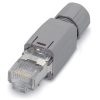 WAGO Connecteur ETHERNET RJ-45 Cat. 5 - T568A - AWG22 - Serre-câble sortie droite  Réf Rexel : BIWAG750-975  Réf Fab : 750-975   EAN13  : 4045454482480