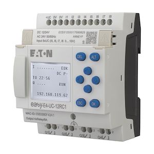 Eaton industries Appareil de base 12/24 VDC,24 VAC, afficheur, 8E TOR dont 4 ana, 4S relais  Réf Rexel : BIEON197211  Réf Fab :EASY-E4-UC-12RC1   EAN13 :  4015081939480