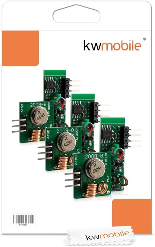 3X kwmobile Radio Transmitter Receiver Module 433 MHz for Arduino and Raspberry Pi – Wireless Transmitter Module    Réf Fab :  	kwmobile   ASIN :B00G23NW6S