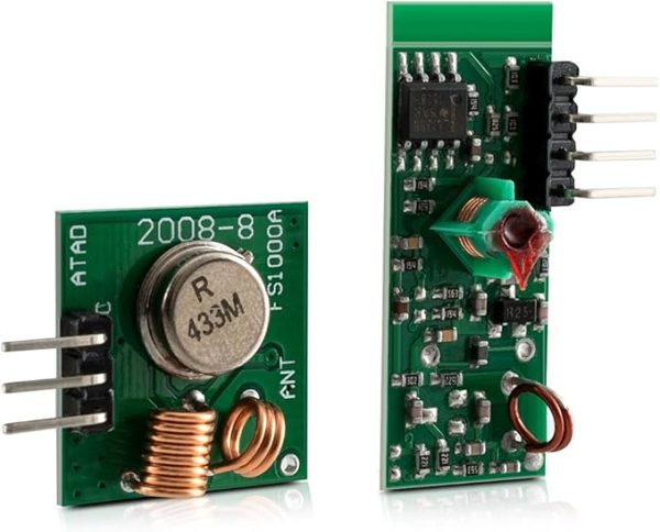 3X kwmobile Radio Transmitter Receiver Module 433 MHz for Arduino and Raspberry Pi – Wireless Transmitter Module    Réf Fab :  	kwmobile   ASIN :B00G23NW6S