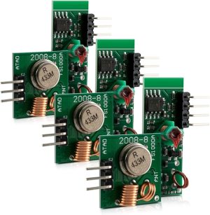 3X kwmobile Radio Transmitter Receiver Module 433 MHz for Arduino and Raspberry Pi – Wireless Transmitter Module    Réf Fab :  	kwmobile   ASIN :B00G23NW6S