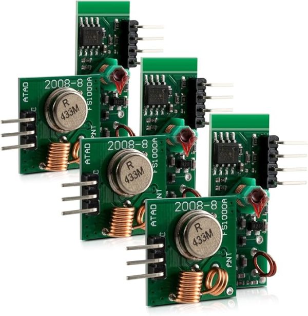 3X kwmobile Radio Transmitter Receiver Module 433 MHz for Arduino and Raspberry Pi – Wireless Transmitter Module    Réf Fab :  	kwmobile   ASIN :B00G23NW6S