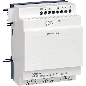 BISCHSR3_image 1 Schneider Electric Zelio Logic - module d'extension E/S TOR - 14 entrées/sorties - 24Vcc Réf BI : BISCHSR3XT141BD Réf Fab : SR3XT141BD EAN13 : 3389110550115