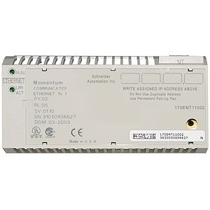 Schneider Electric Modicon Momentum - adaptateur de communication Ethernet TCP/IP - 10/100Mbit/s   Réf BI  : BISCH170ENT11001   Réf Fab : 70ENT11001   EAN13  :  3595862034302