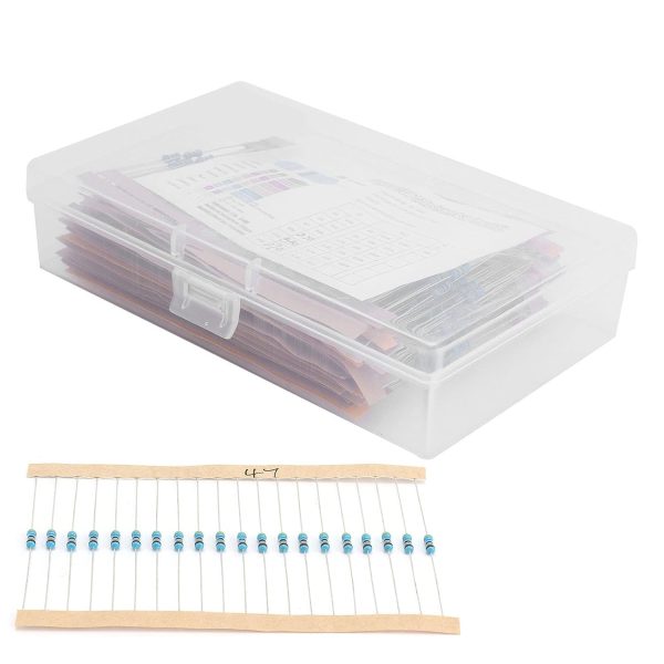 HANHEFLY Kit de résistances 600 pièces, composants à film métallique, 1 4 W, 30 valeurs, 10 Ω à 1 MΩ  Réf BI : BI‎HANHEFLYg2eix4vcn9  Réf Fab :  HANHEFLY   ASIN:  B0FCR9N2F1