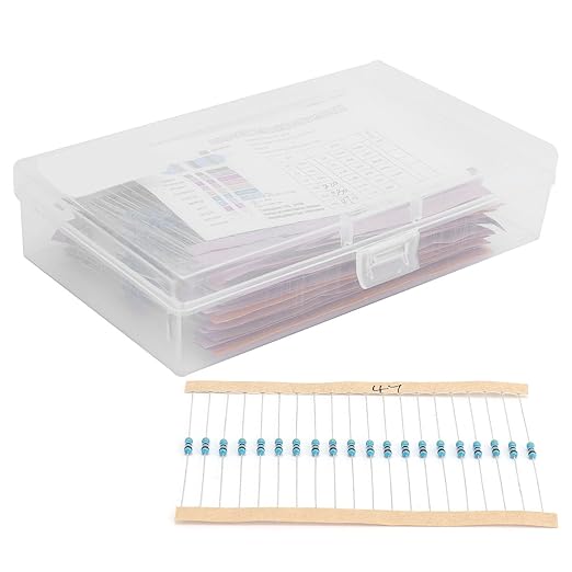 HANHEFLY Kit de résistances 600 pièces, composants à film métallique, 1 4 W, 30 valeurs, 10 Ω à 1 MΩ  Réf BI : BI‎HANHEFLYg2eix4vcn9  Réf Fab :  HANHEFLY   ASIN:  B0FCR9N2F1