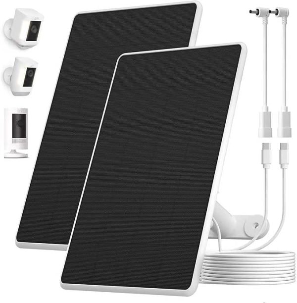 Aothaigro Panneau solaire pour caméra Ring - Chargeur solaire 6 W pour caméra Ring Stick Up et toute nouvelle caméra Spotlight Cam d'extérieur sans fil (batterie), charge rapide, support réglable, câble de 3 m   ref Fabricant:  Aothaigro    ASIN:  B0FS7WGR1Y