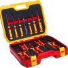 HÖGERT TECHNIK Lot de 12 outils électriciens isolés 1000 V tournevis manuel, tournevis plat et cruciforme, pinces, test de tension, coffret en plastique